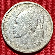 1961 Liberia 10 Cents - .900 SILVER - Minted At Philadelphia - KM#15￼ picture