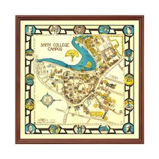 Old Map of Smith College, MA 1928 - Vintage Smith College Ma picture