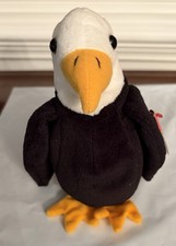 Ty Baldy Beanie Baby Collectible; Retired; Error Tags & Crooked stitching Beak picture