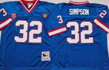 Vintage O.J. Simpson #32 Bills Throwback White/Blue Stitched Jersey** picture