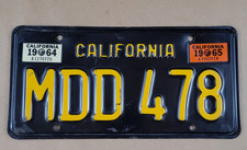1964 65 California CA License Plate Registration MDD478 Original Paint 12