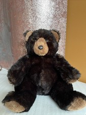 Vintage FAO Schwarz Fifth Avenue Black-Brown Teddy Bear Plush Stuffed Animal 19” picture