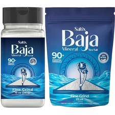 Baja Mineral Sea Salt Fine Grind 8oz Resealable Bag + 10oz Shaker | 100% Natu... picture