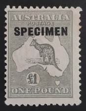 AUSTRALIA. GV.  VERY RARE 1924 £1 Kangaroo 3rd Wmk 