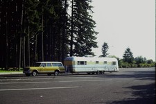 c1970's 35mm Slide Chevrolet Suburban Airstream Sovereign Travel Trailer USA picture