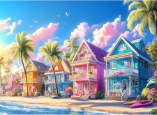 300 Pieces Jigsaw Puzzles for Adults, Color House Puzzle for Adults Children Sen picture