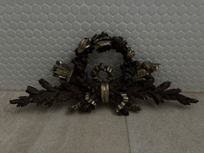 Antique French Gilt Wood Wreath Branches Fragment Pediment 16.5” picture