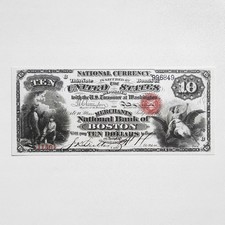 1864 US $10 Boston MA National Bank Currency Bill Note Reproduction Fr 409 picture