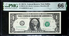 GEM 2017A $1 FRN BIRTHDAY & BIRTHYEAR SER.# 20022012 PMG #66 EPQ GEM UNC picture