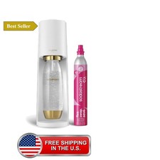 TERRA Sparkling Water Maker, Starter Kit White/Gold CQC CO2 System, Includes ... picture