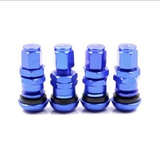 4 RAYS VOLK RACING BLUE FORGED ALUMINUM VALVE STEM CAPS WHEELS RIM UNIVERSAL JDM picture