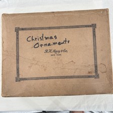 11 Vtg Glass Christmas Ornaments 1930s-50s Shiny Brite Era Macy's 1934 Box picture