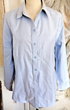 Chico's No-Iron Cotton Blue Shirt Blouse Women Size L picture
