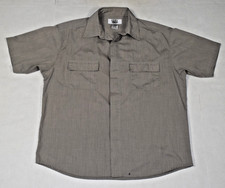 Vintage 80s City Streets Shirt SS Mens M Gray Hidden Flap Button 2 Pocket picture