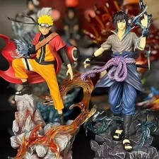 Naruto Sasuke Anime Collectible Figure 23cm PVC Statue Shippuden Toy picture