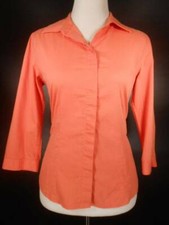 Beautiful Women's Size 0 Chico's Orange 3/4 Sleeve Fitted Button Blouse GUC picture