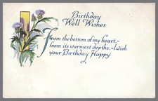 Birthday Well Wishes Antique c1910 Postcard Flowers Gartner Bender Chicago -1064 picture