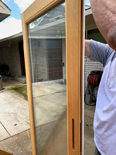 Hurd Atrium French Doors-  Wood Interior.  Slab Doors 36x82 White Aluminum Ext picture