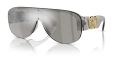 Versace VE 4391 311/6G Transparent Grey Plastic Shield Sunglasses Grey Mirror... picture