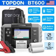 2026 TOPDON BT600 12V 24V Digital Battery Tester Printer Cranking Charging Test picture