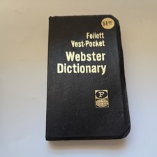 Vintage 1965 Follett Vest Pocket Webster Dictionary 12th Printing Leather Bound  picture