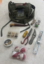 Vtg US Military M17A2 Bag Named Pierce Fishing Lot Rapala Knife Detty Gripper picture