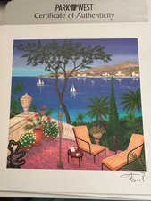 Fanch Francois Ledan Terrace with Sculptures Seriolithograph Signed COA Art New picture