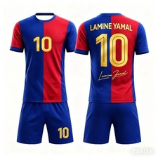 Football Lamine Yamal No.10 Kids Adults T-Shirt Shorts Set Summer Sportswear picture