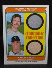 2023 Topps Heritage CCD-MJ Aaron Judge Thurman Munson Clubhouse Dual Relics  /74 picture