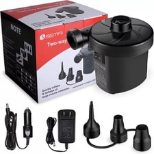 2 Way Electric Air Pump w/ Car Charger Inflate Deflate for Mattress Pool Raft picture