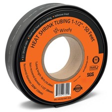 Wirefy 1/8 Heat Shrink Tubing 3:1 Adhesive Lined Black 50 Feet picture