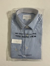 Charles Tyrwhitt Slim Fit Non-Iron Dress Shirt 15/33 Cornflower Blue Check NWT picture