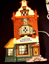 1999 Santa's Workbench Victorian Owls Nest Bookstore Christmas Village Lighted picture