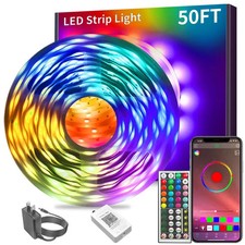 RGB LED Strip Lights 50FT 100FT 200FT Bluetooth APP Remote. picture