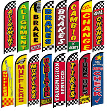 Auto Mechanic Shop Windless Full Sleeve Business Flags Oil Change Muffler Tires picture