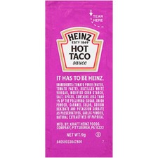 Heinz Hot Taco Hot Sauce Single Serve Packet, 9 Gram, 500 Per Case picture