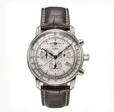 Zeppelin Airship Chronograph White Dial Brown Leather Band Men’ Quartz Watch picture