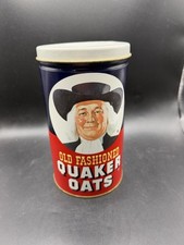 Vtg 1982 Quaker Oats Limited Edition Tin Canister Oatmeal Cookie Recipe On Tin picture