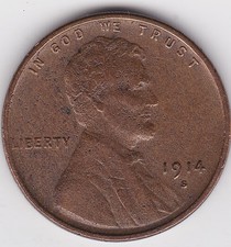 1914 S  Lincoln Wheat Cent,  Key early date  Better Grade  environmental damage picture