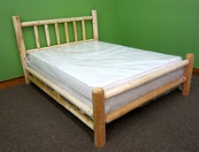 Log Bed~ Twin XL~ Unfinished | Solid Cedar | Double Side Rails | Handmade in USA picture