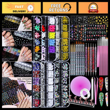 Nail Art Kit with Charms, Rhinestones & Brushes - Perfect for DIY Nail Designs picture