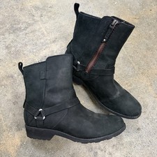 Teva De La Vina Dos Waterproof Boots Side Zip Womens Size 9 Bison Black picture