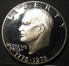 1776-1976-S TYPE 2 CLAD PROOF IKE $1.00  BICENTENNIAL - REFLECTIVE  SURFACES (a) picture