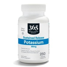 1/27 365 by Whole Foods Market, Sustained Release Potassium 99mg, Vegan, 250 Tab picture