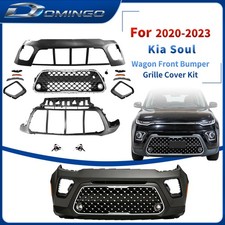 Fits 2020-2023 Kia Soul Wagon Front Bumper Grille Kit With Fog Lamps & Covers picture