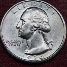 1934 D Washington Quarter 25c UNC Uncirculated High Grade #100461 picture