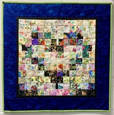 Watercolor Heart Quilt Wall Hanging/Table Topper - Handmade - 100% Cotton picture