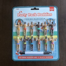 Drinking Buddies Party Pack Buddies Drink Markers Lot Of 12 And 1 Black Mrkr New picture
