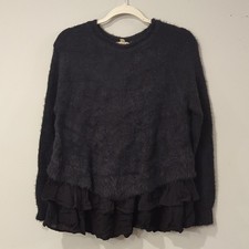 Oddi Anthropologie Fuzzy Sweater Black size S/M picture