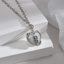 Women Black Heart Pendant Necklace Punk Rhinestone Star Y2K Asymmetric Chain picture